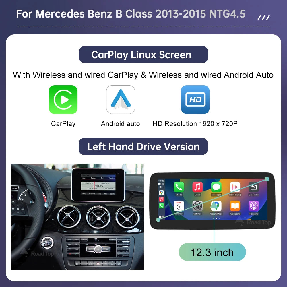 Road Top Mercedes Touch Screen Car Stereo with CarPlay