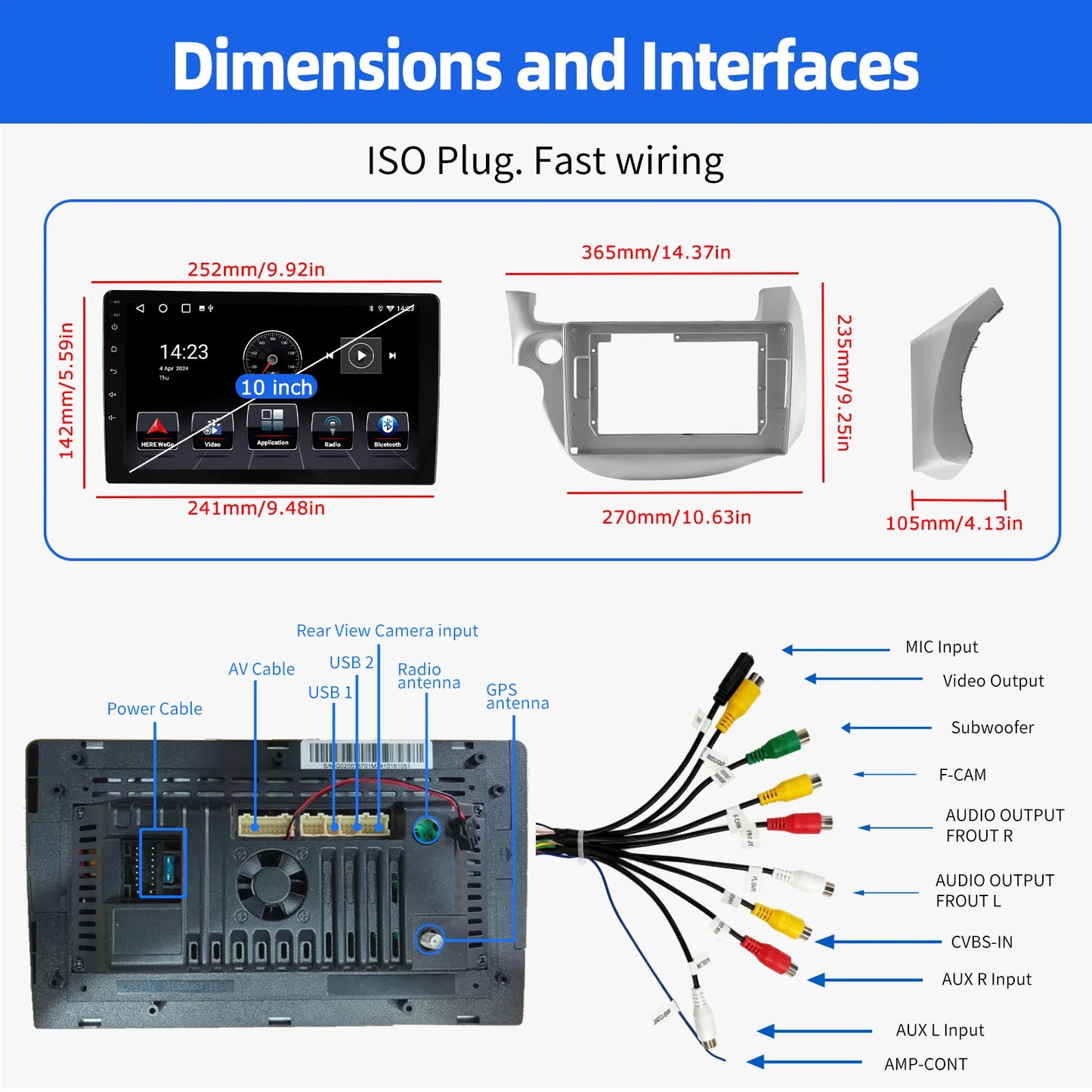 ESSGOO Android Car Stereo Apple CarPlay For Honda Jazz