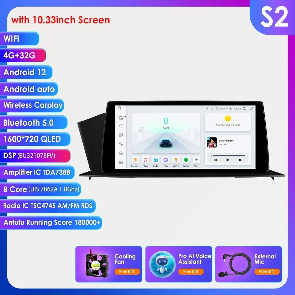 HIZPO Android Auto CarPlay Screen For Honda Accord Radio GPS DSP BT 4G