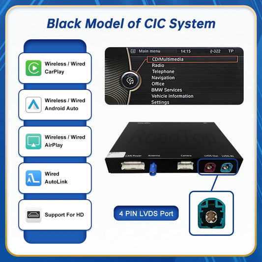 Road Top BMW Wireless Android Auto Mirror Link CarPlay Interface