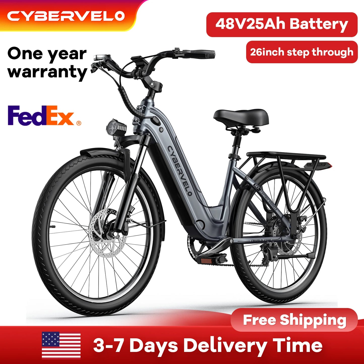 CYBERVELO EK7 EK2 Electric Bike For Adults With Removable Battery