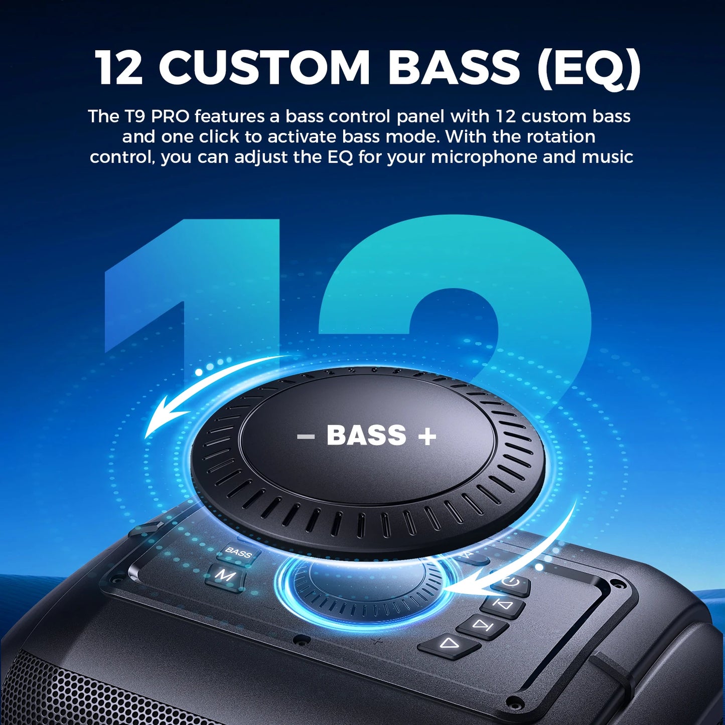 W-KING 250W Bluetooth Speaker Large Party Boombox 120dB