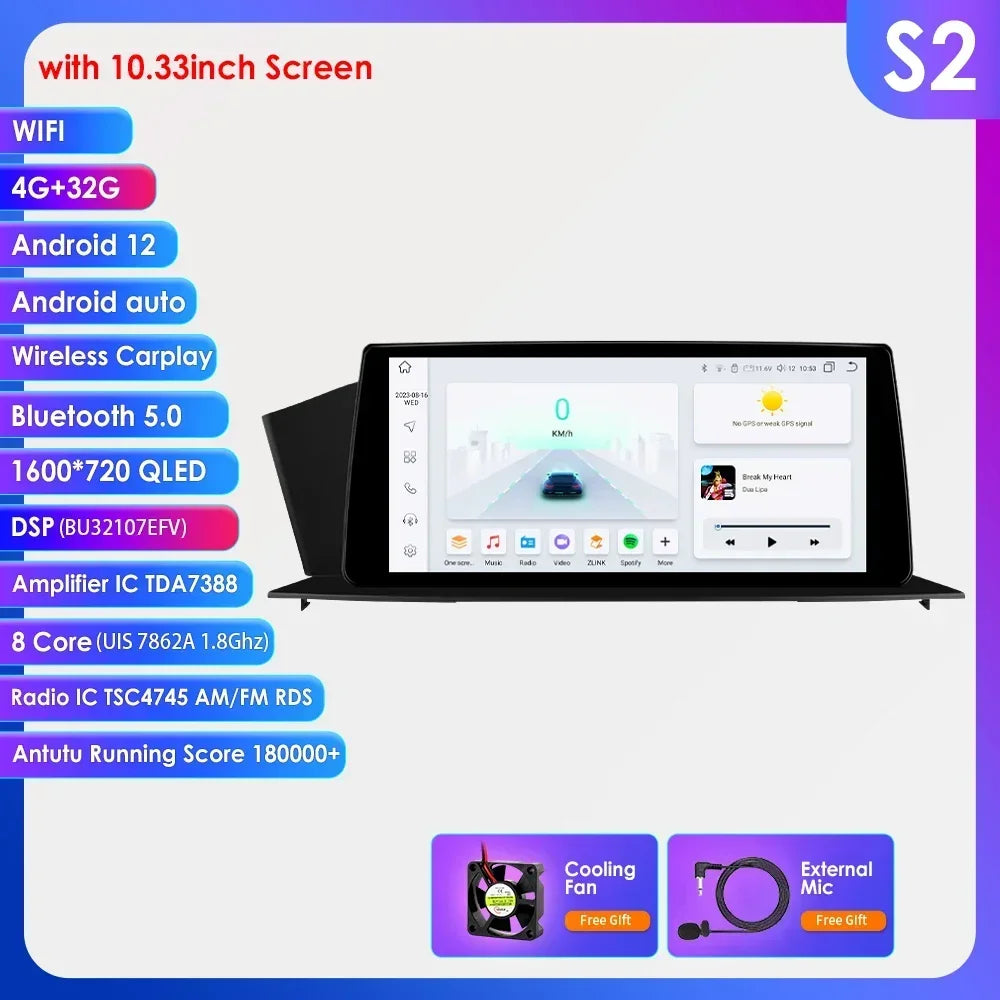 HIZPO Android Auto CarPlay Screen For Honda Accord Radio GPS DSP BT 4G