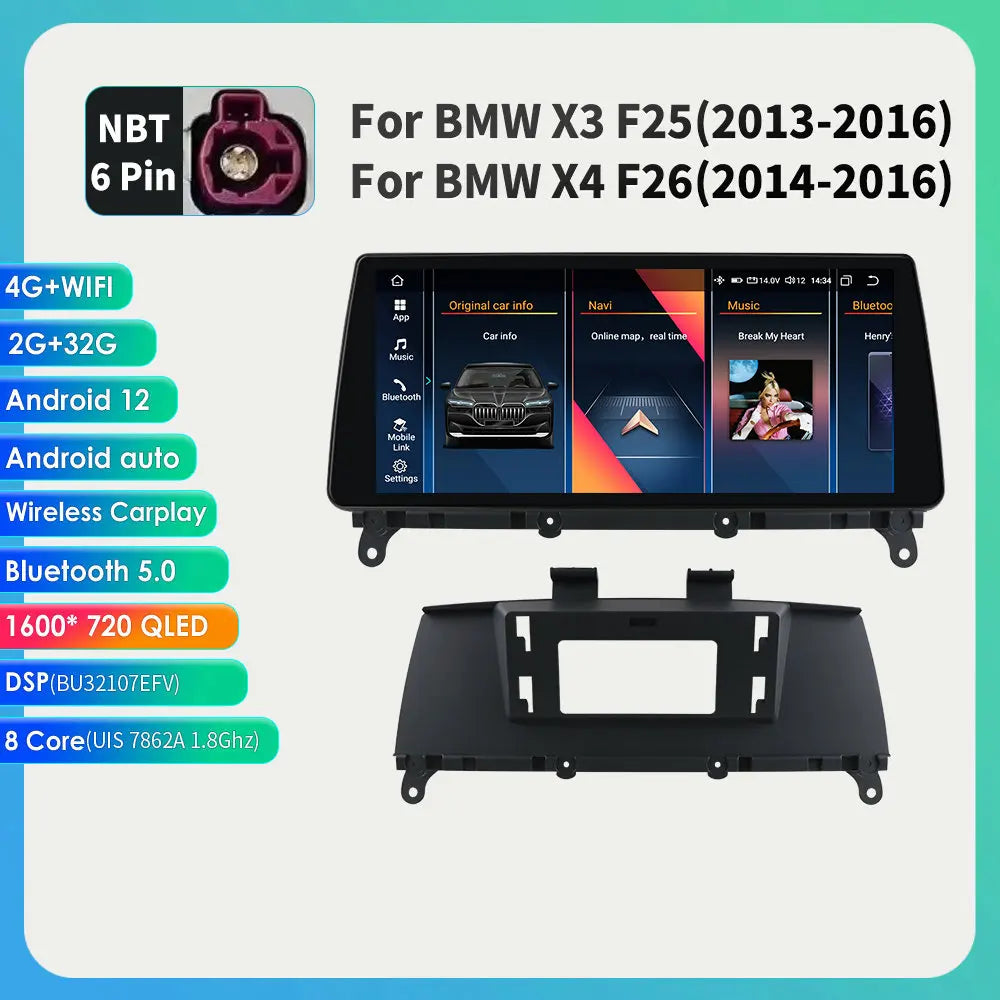OSSURET CarPlay Android 13 Autoradio BMW X3 X4 F26 F25