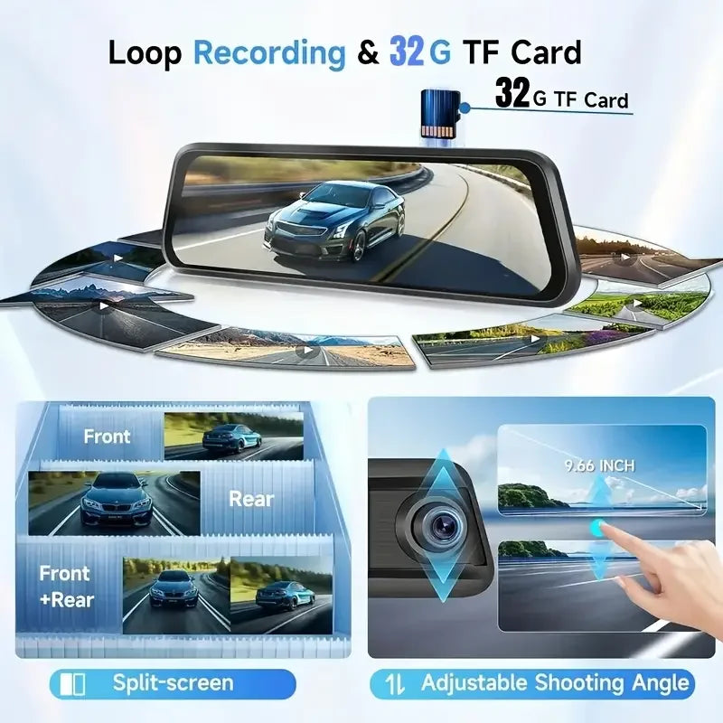 MUÜBAER Mirror Dash Cam Front And Rear 4K Dual Recording