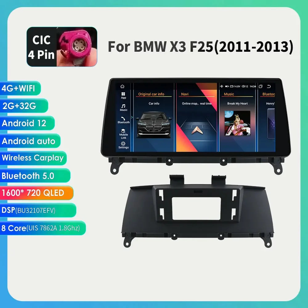 OSSURET CarPlay Android 13 Autoradio BMW X3 X4 F26 F25