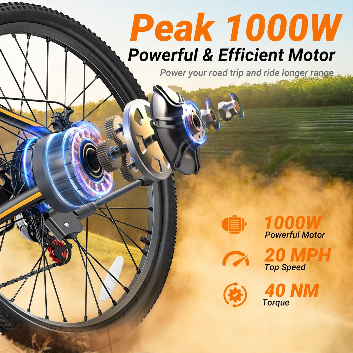 Dyu M26 Electric Bicycle With 1000W Motor And 360Wh Battery