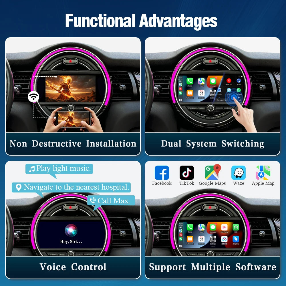 AUTOTOP Wireless CarPlay Android Auto Decoder Module For BMW MINI