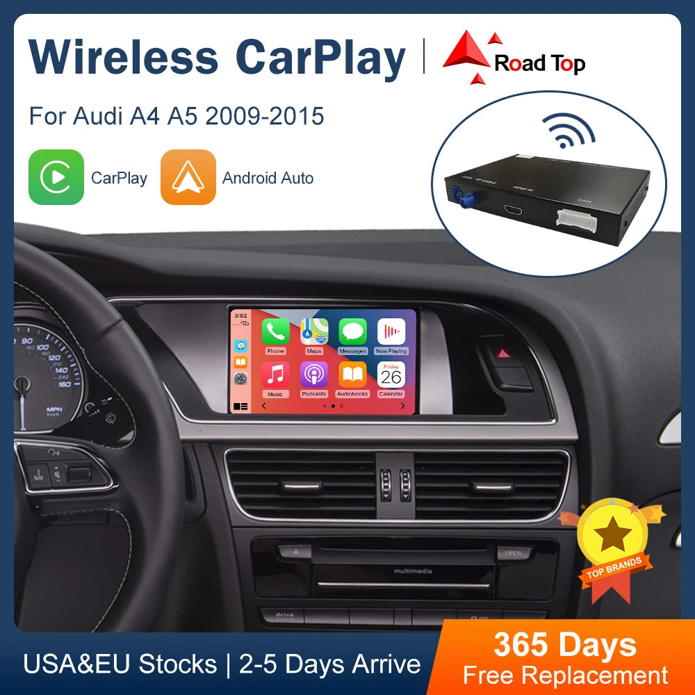 Road Top Wireless CarPlay Android Auto Interface For Audi A4