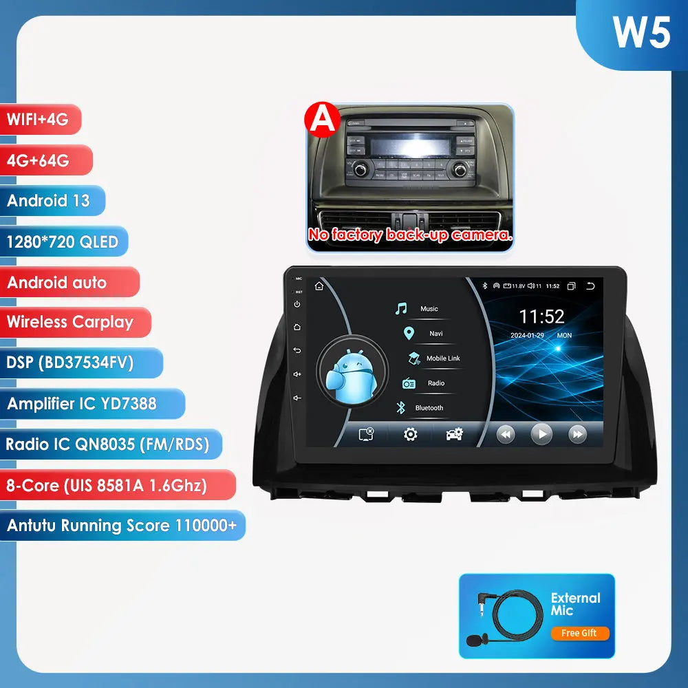 OSSURET Android 13 Mazda CX5 Car Stereo GPS 4G 8Core