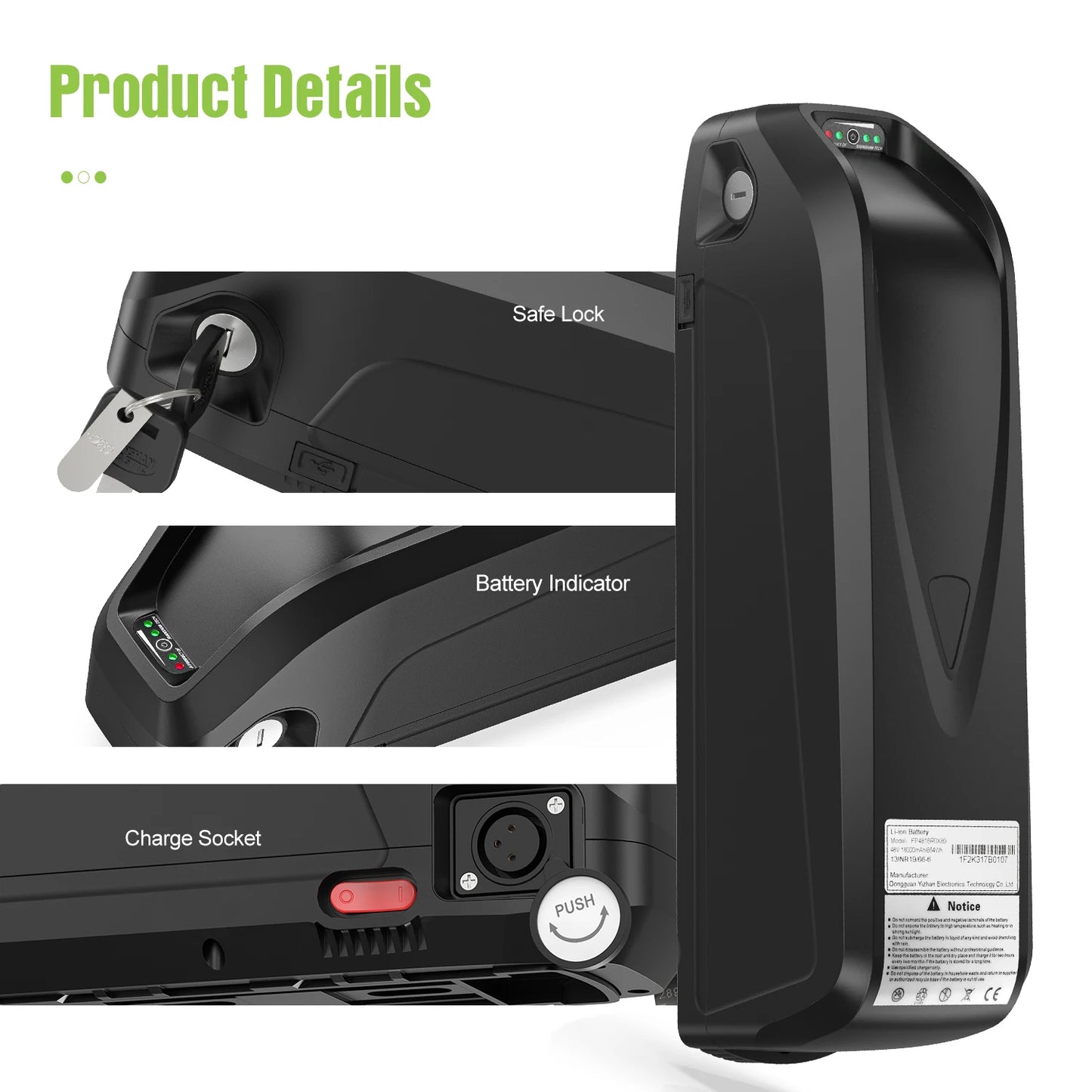 Varstrom Ebike Battery 36 52V Lithium Pack For Bafang Tongsheng