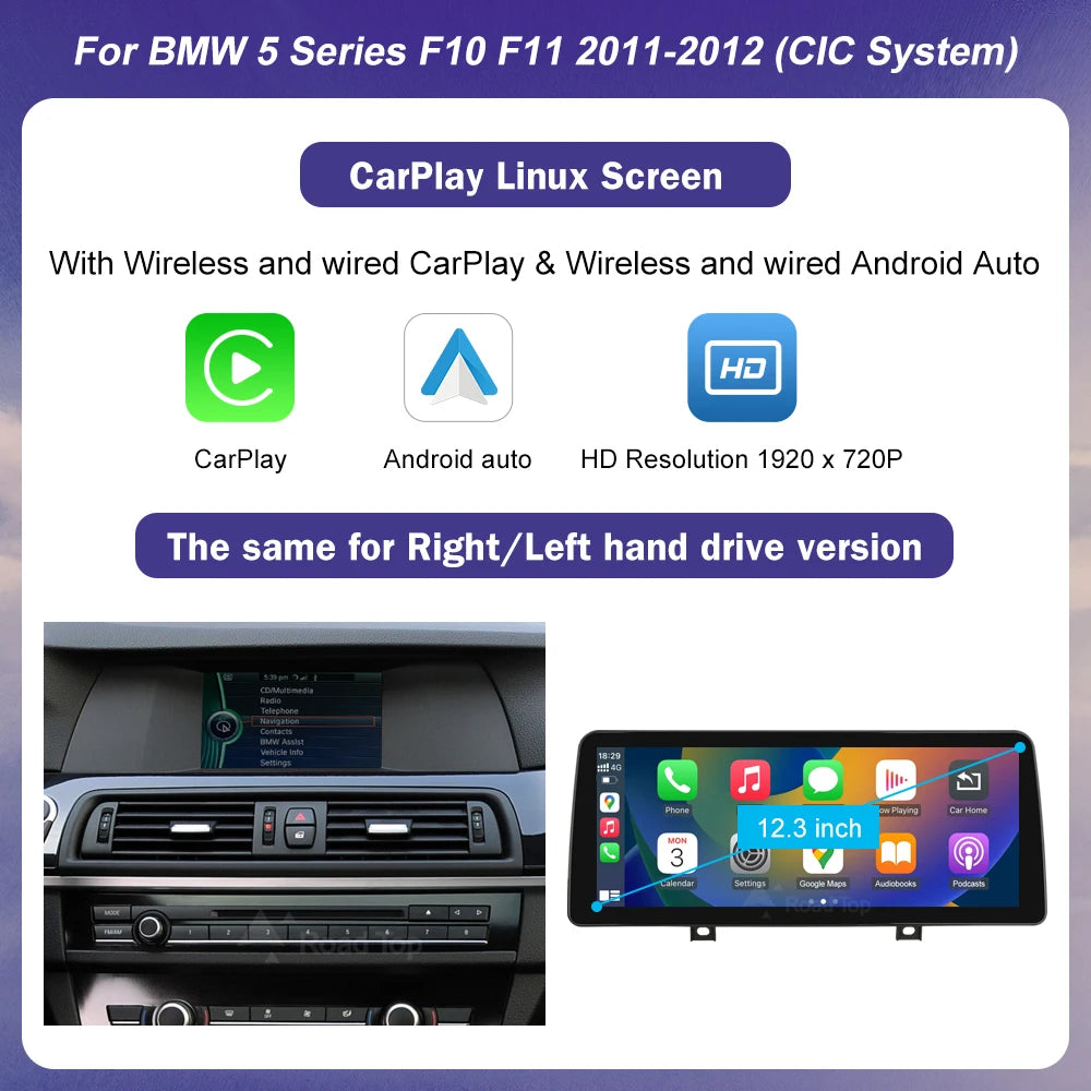 Road Top BMW 5 Series F10 F11 Touch Screen CarPlay