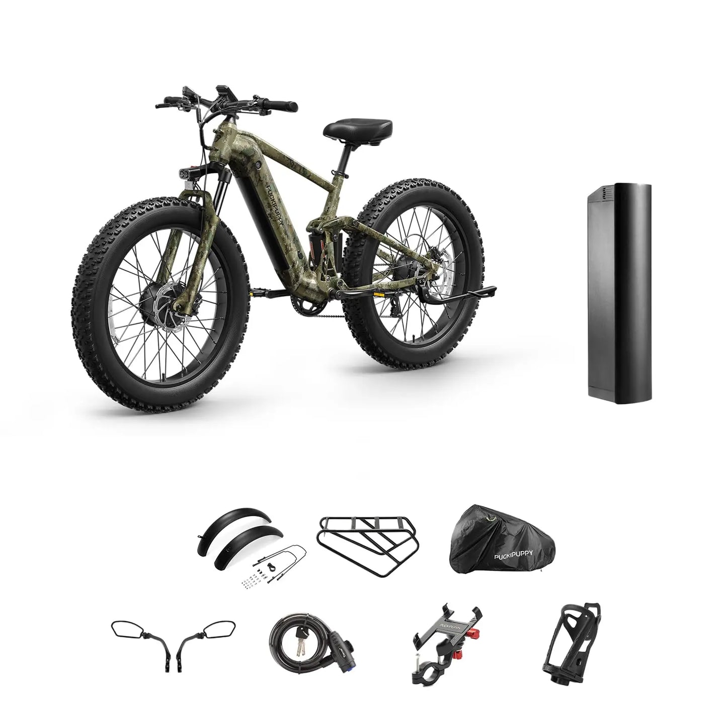 PUCKIPUPPY Golden Retriever Pro 1600W Dual Motor Suspension Electric Bike