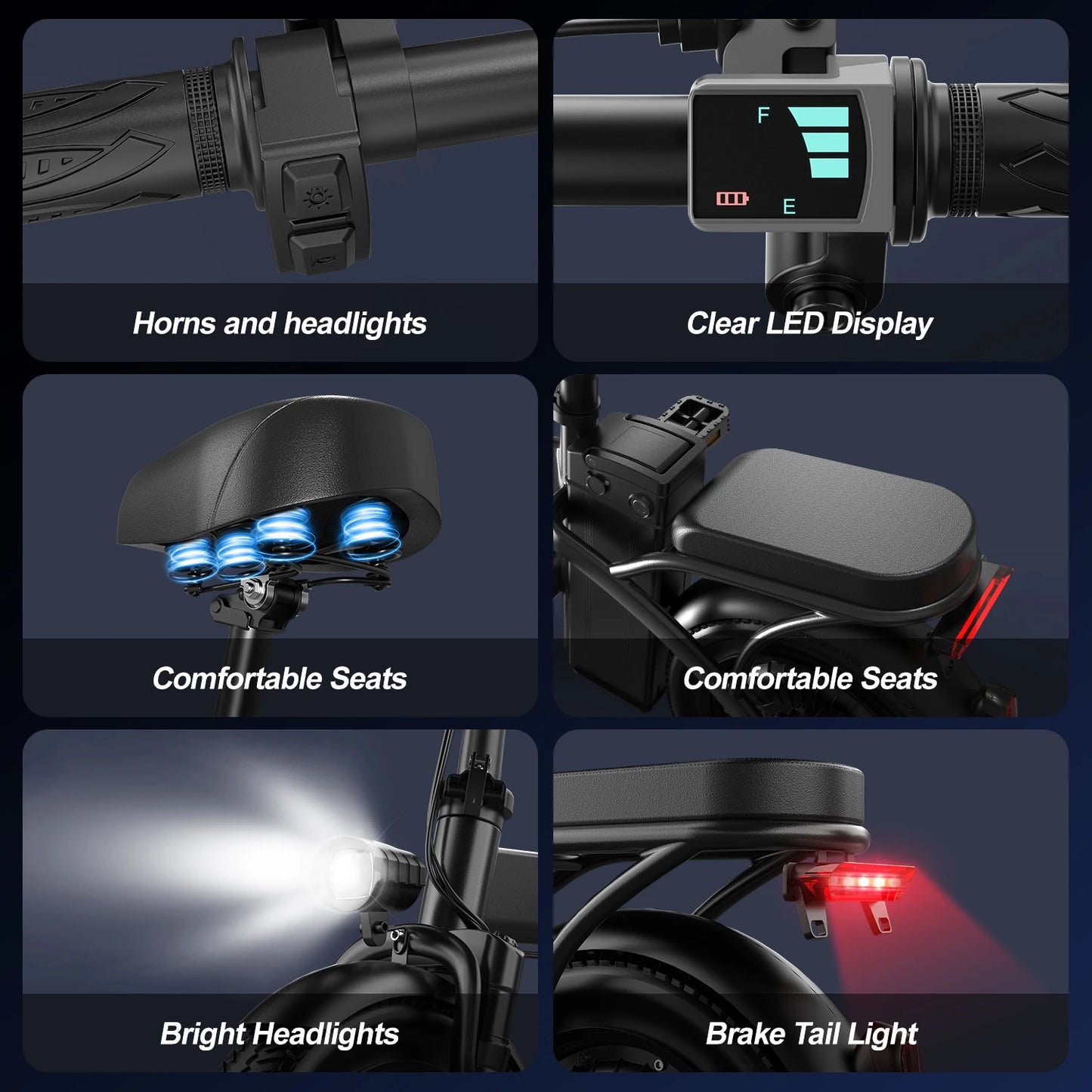 Aairsk Foldable Electric Bike for Adults 750W Peak