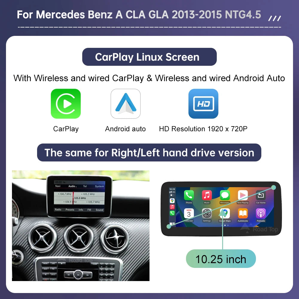 Road Top Mercedes Touch Screen Car Stereo with CarPlay