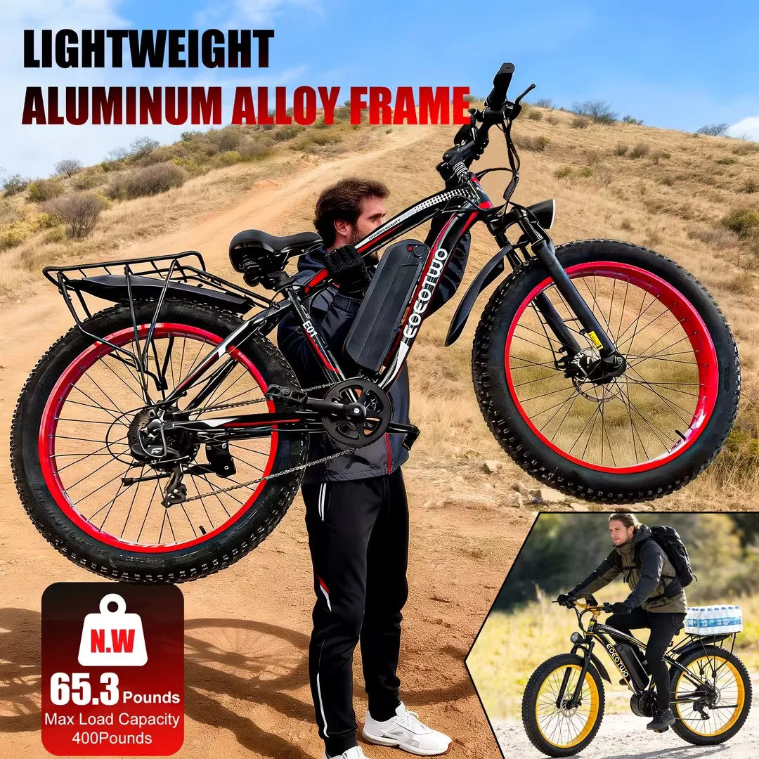 EOEOTWO E01 Electric Mountain Fat Tire Bike 1500W Peak