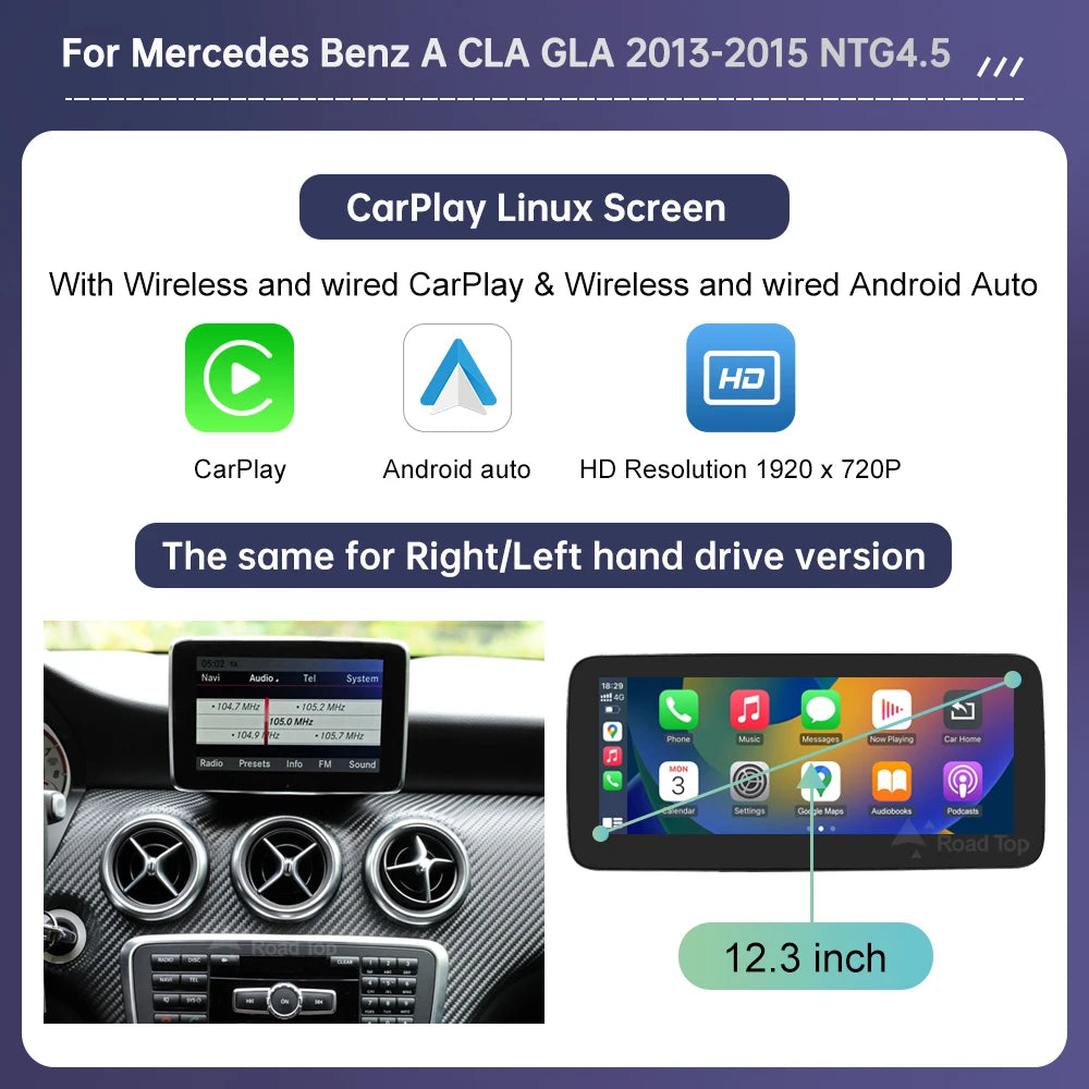 Road Top Mercedes Touch Screen Car Stereo with CarPlay