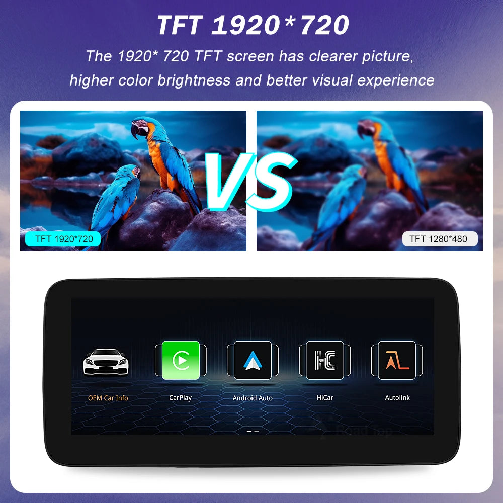 Road Top Wireless CarPlay Linux Screen for Mercedes Benz Vehicles