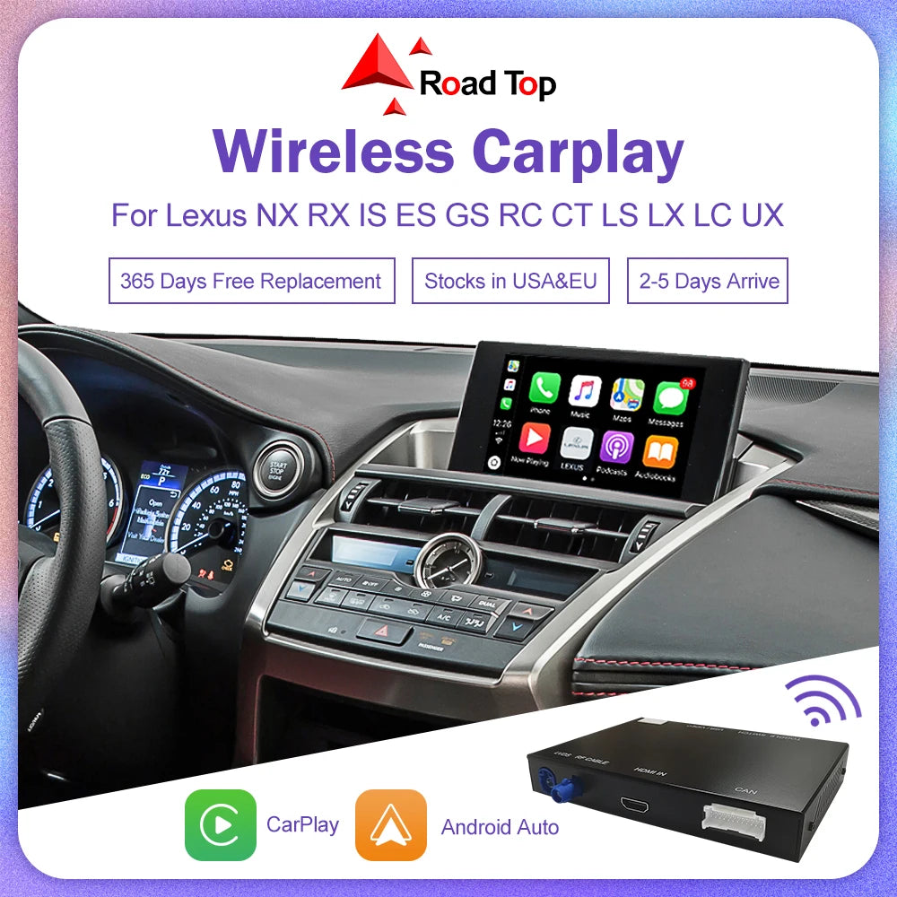 Road Top Wireless CarPlay Android Auto Receiver for Lexus Models