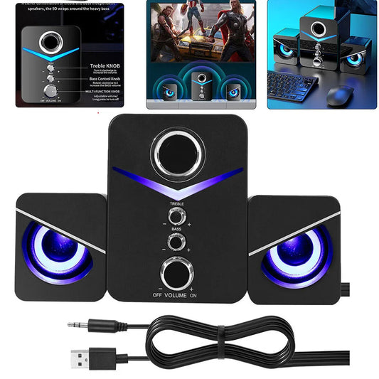 CURUK USB Computer Speakers System Subwoofer For Desktop