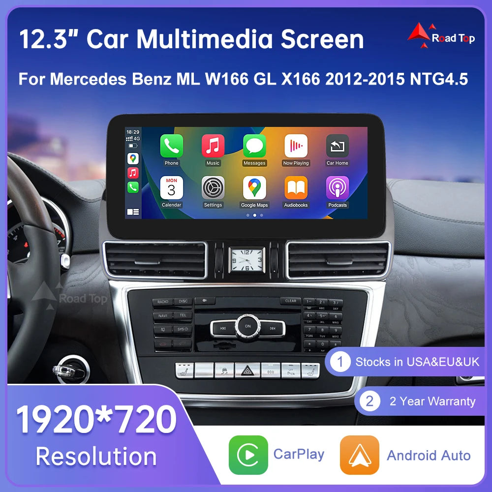 Road Top Linux Touch Screen Car Radio for Mercedes ML