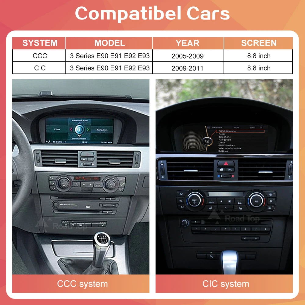 Wincago Wireless CarPlay Android Auto Car Multimedia Display For BMW 3 Series