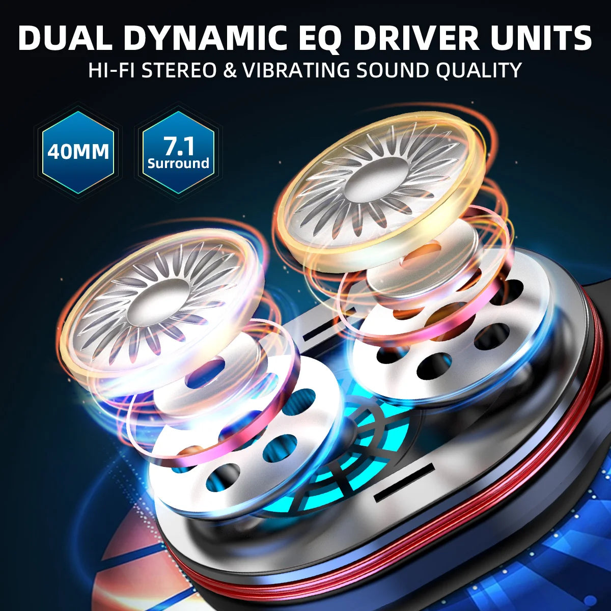 Picun Kofire UG-05 Gaming Headphones 2.4G BT5.0 Wireless Headset