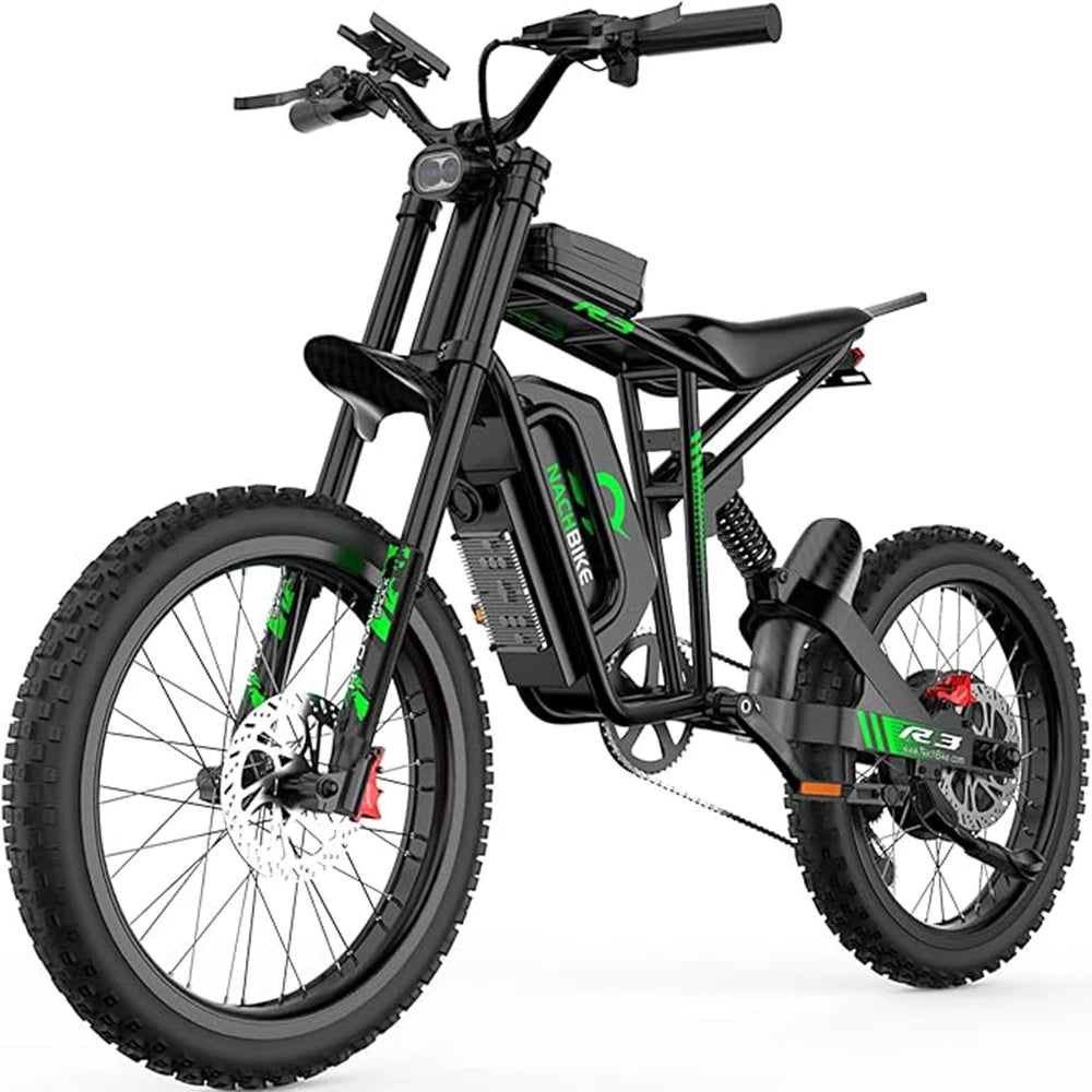 6000W Electric Dirt Bike 60V 25Ah Battery Full Suspension