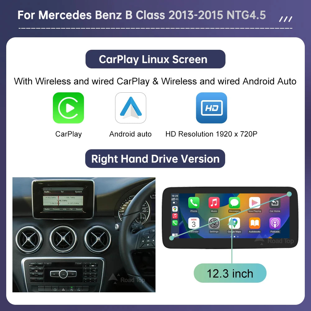 Road Top Mercedes Touch Screen Car Stereo with CarPlay