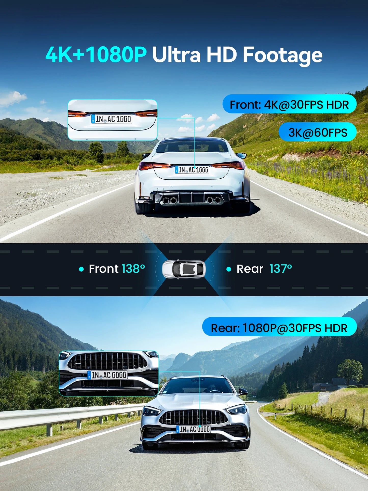 Ddpai Z60 Pro 4K Dash Cam Sony Starvis2 Sensor GPS