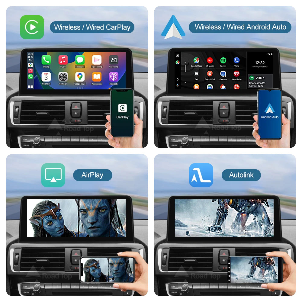 Road Top CarPlay Android Auto Multimedia Display For BMW