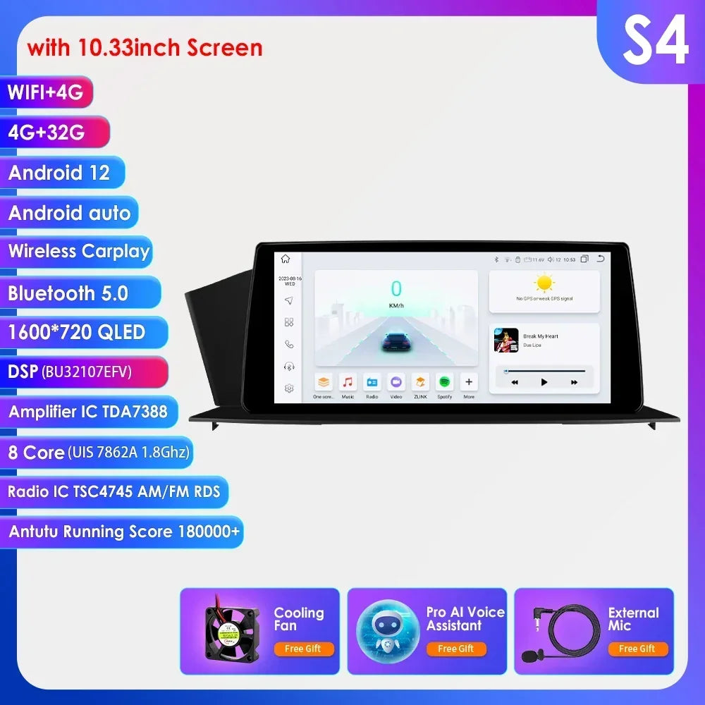 HIZPO Android Auto CarPlay Screen For Honda Accord Radio GPS DSP BT 4G