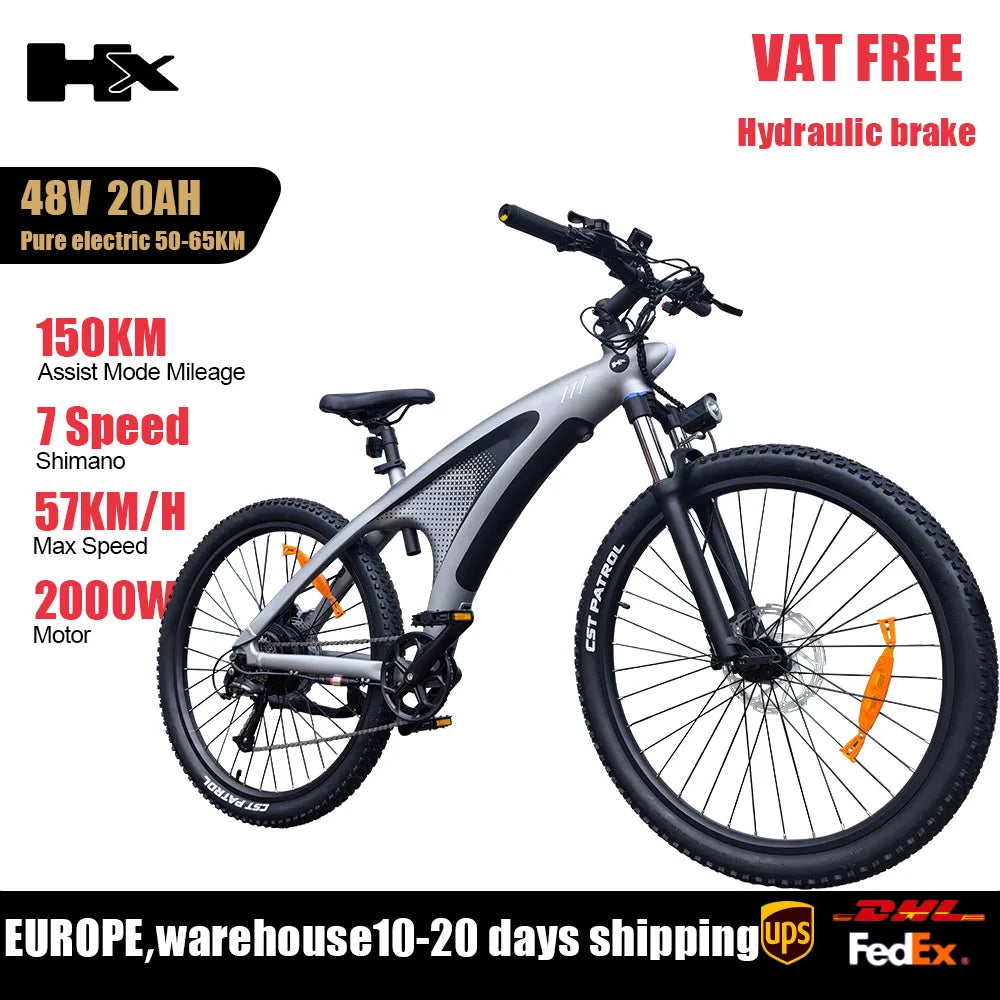 HUANCI HX Q5 2000W Electric Mountain Ebike Removable Battery