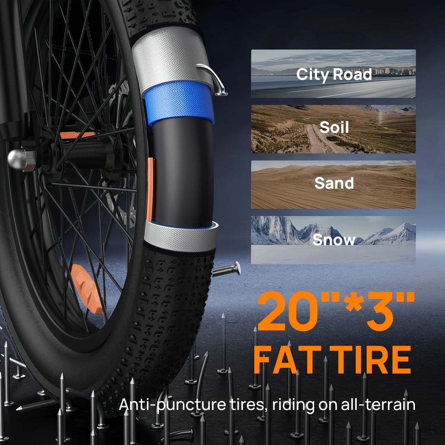 URLIFE E20 1000W Electric Bike 48V Battery Fat Tire MPH