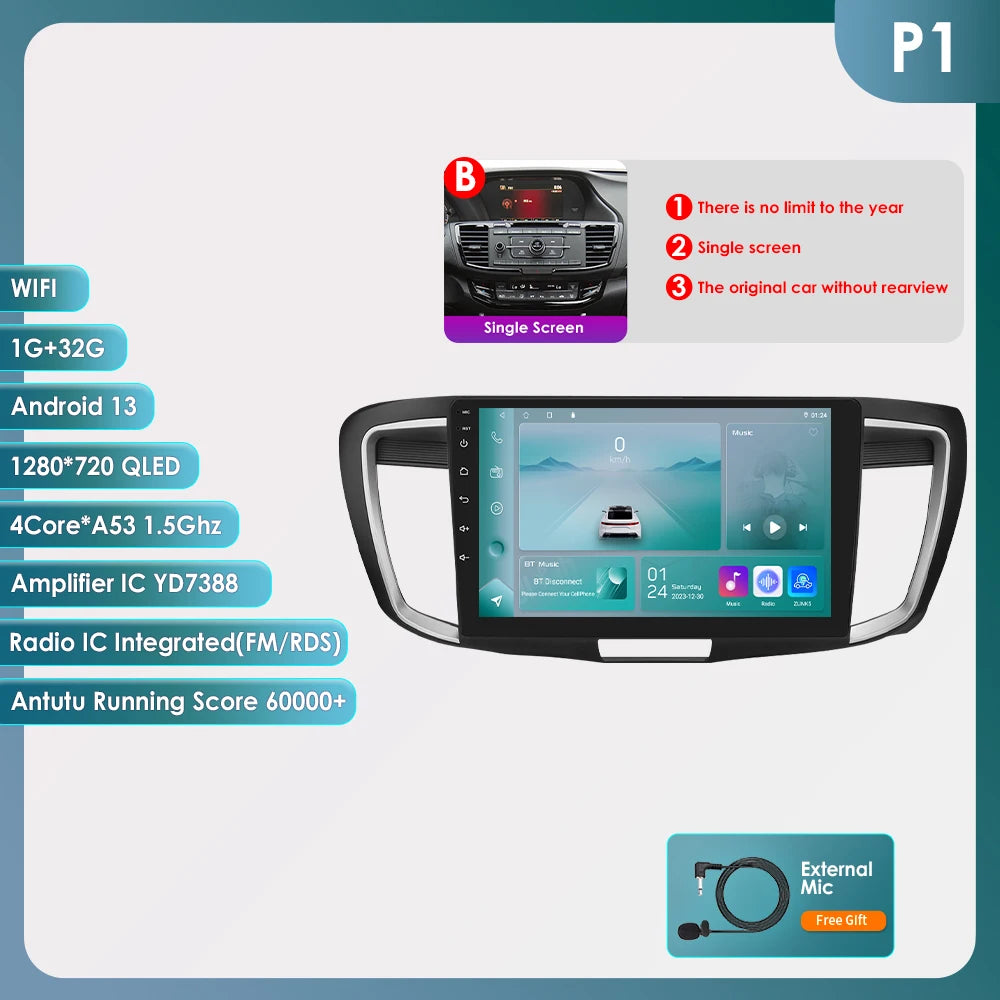 OSSURET Android Auto Car Radio for Honda Accord 9th Gen