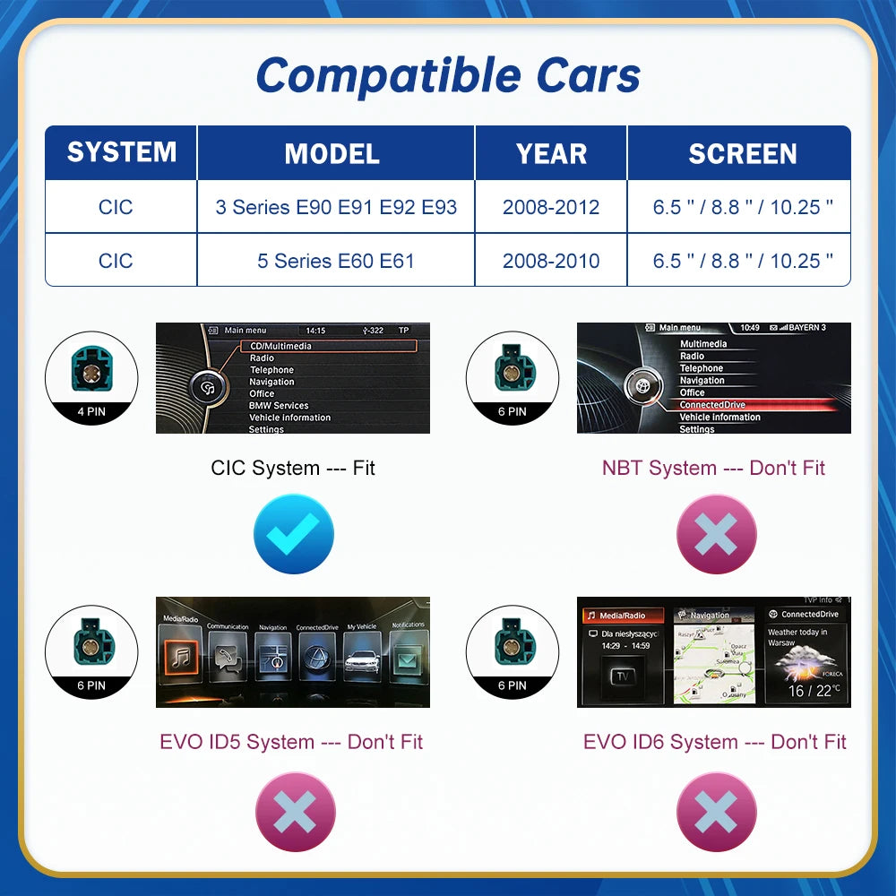 Road Top BMW Wireless Android Auto Mirror Link CarPlay Interface