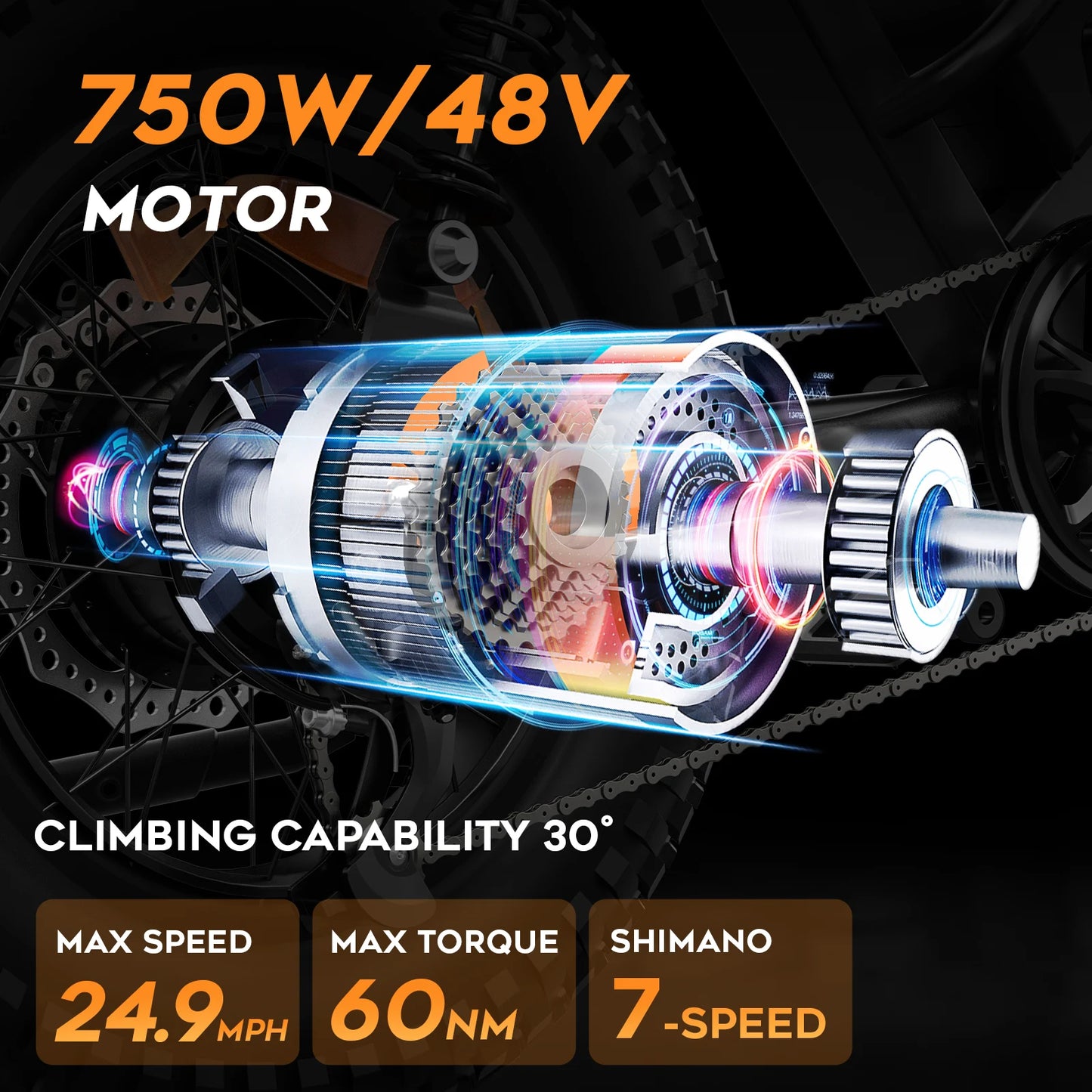 EILLEO SPACEWALK Mountain Electric Bike Fat Tire 750W Ebike