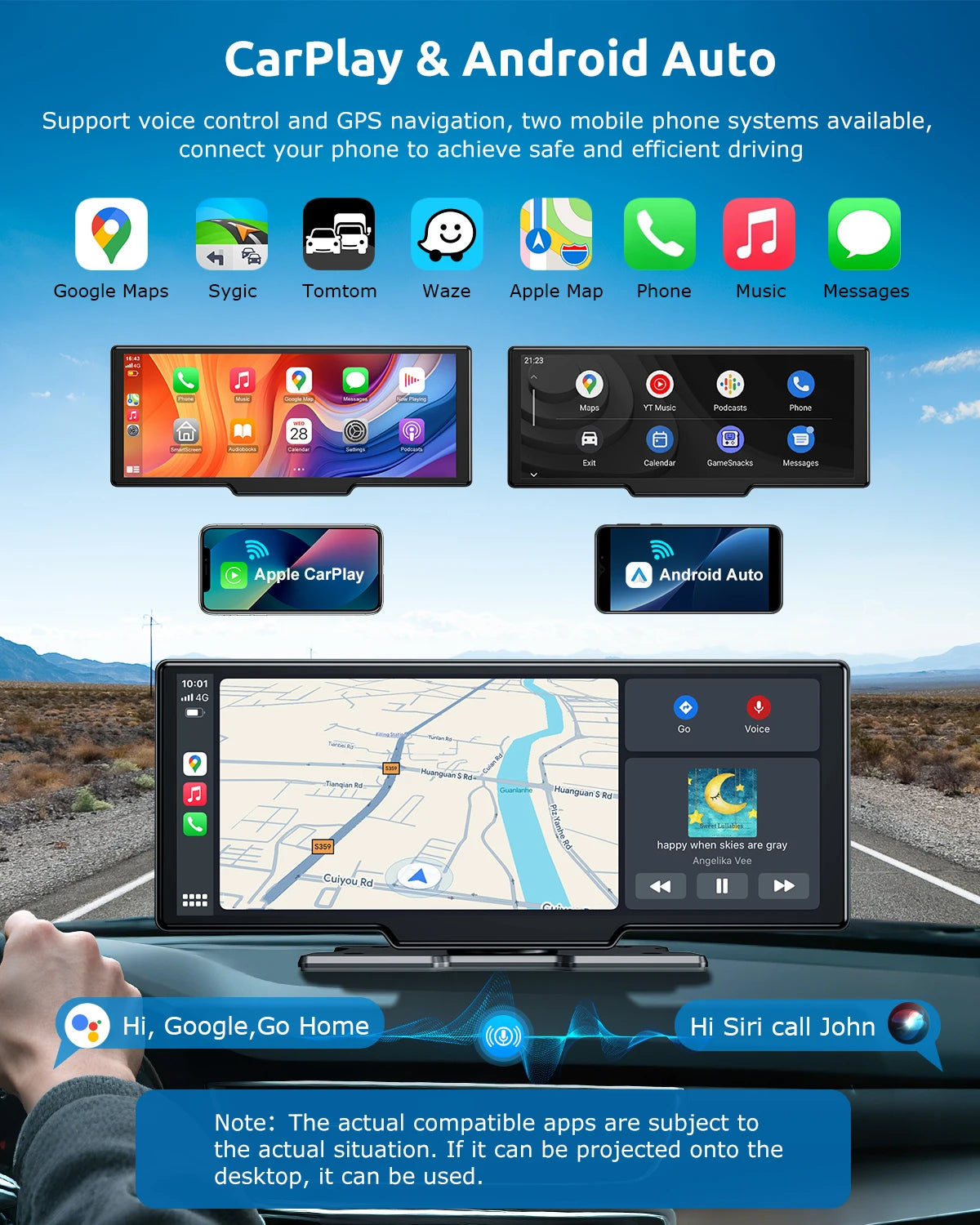 ESSGOO 4K Touchscreen Car Stereo With CarPlay Android Auto