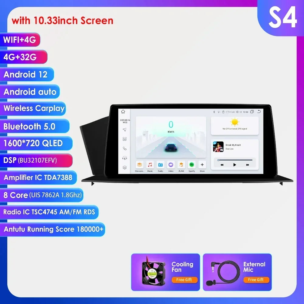 HIZPO Android Auto CarPlay Screen For Honda Accord Radio GPS DSP BT 4G