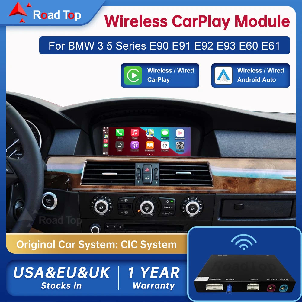 Road Top BMW Wireless Android Auto Mirror Link CarPlay Interface