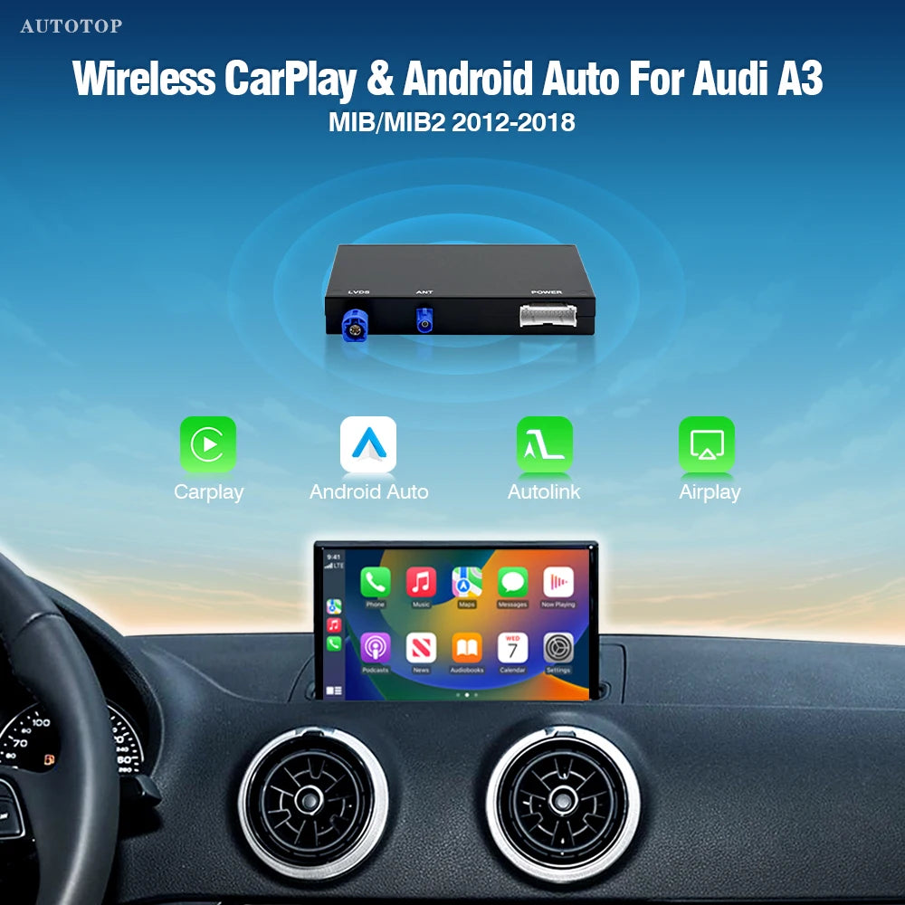 Autotop Wireless CarPlay Module For Audi A3 Q2 MIB2 Android