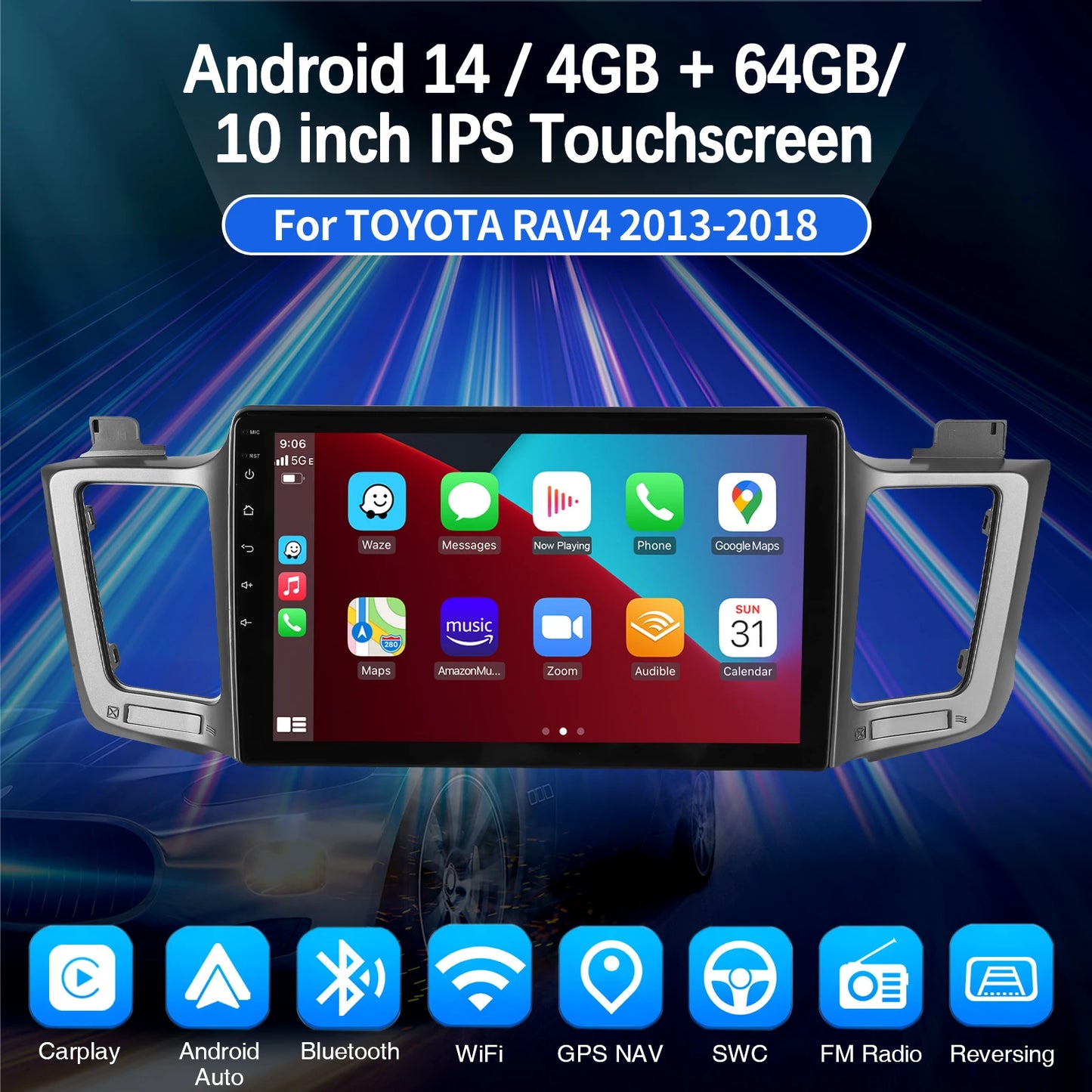 ESSGOO Android Car Stereo For Toyota RAV4