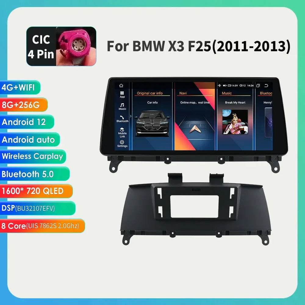 OSSURET CarPlay Android 13 Autoradio BMW X3 X4 F26 F25