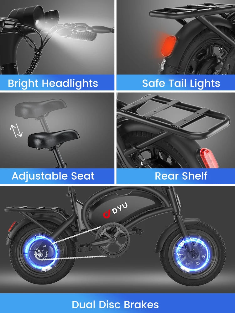 DYU D3F-MINI Foldable Electric Bicycle 500W 36V Battery