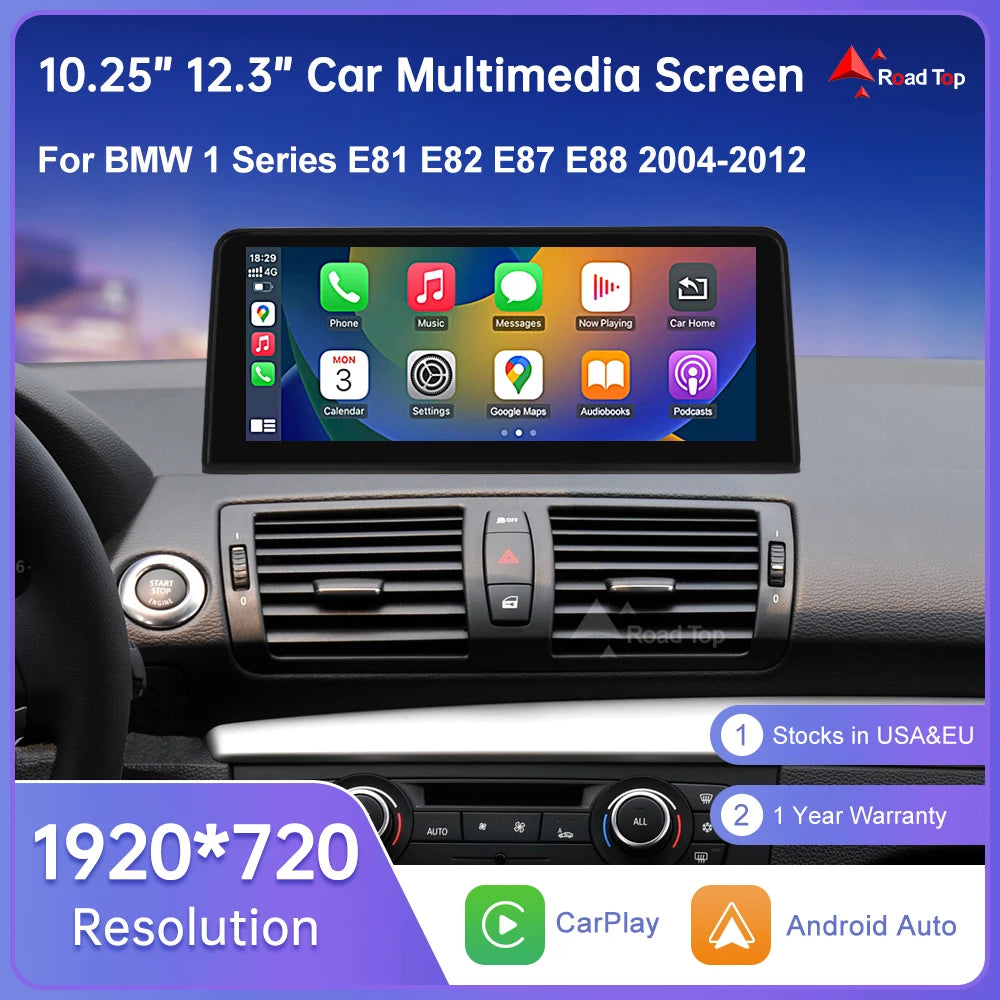 Road Top Wireless CarPlay Android Auto Screen For BMW
