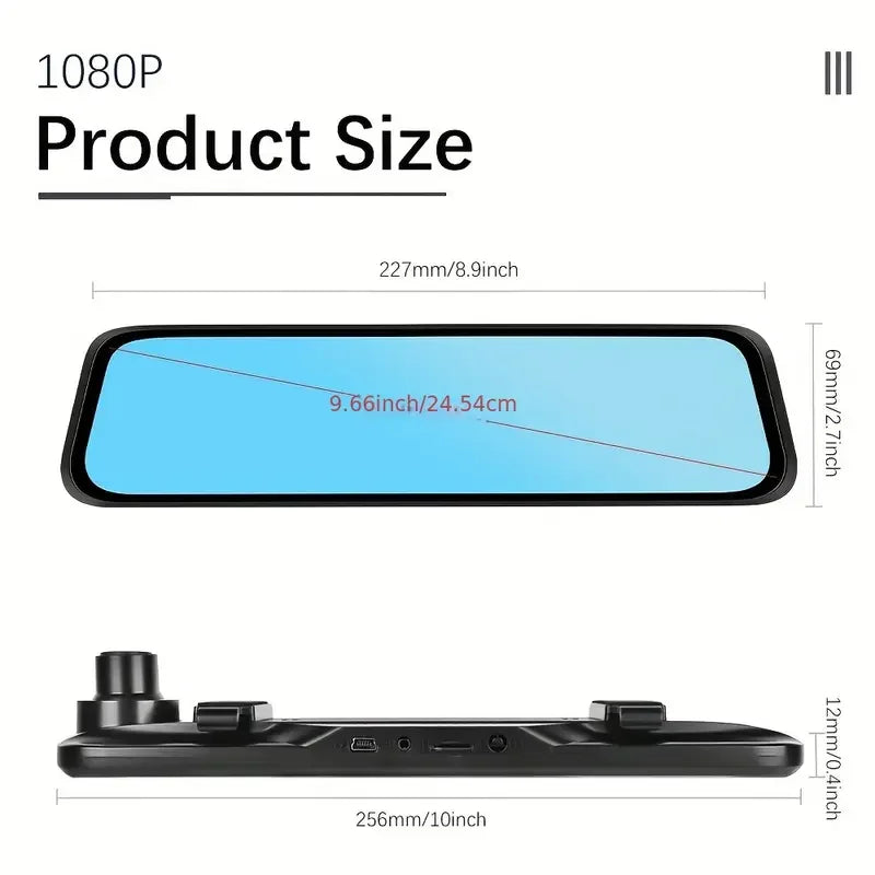 MUÜBAER Mirror Dash Cam Front And Rear 4K Dual Recording