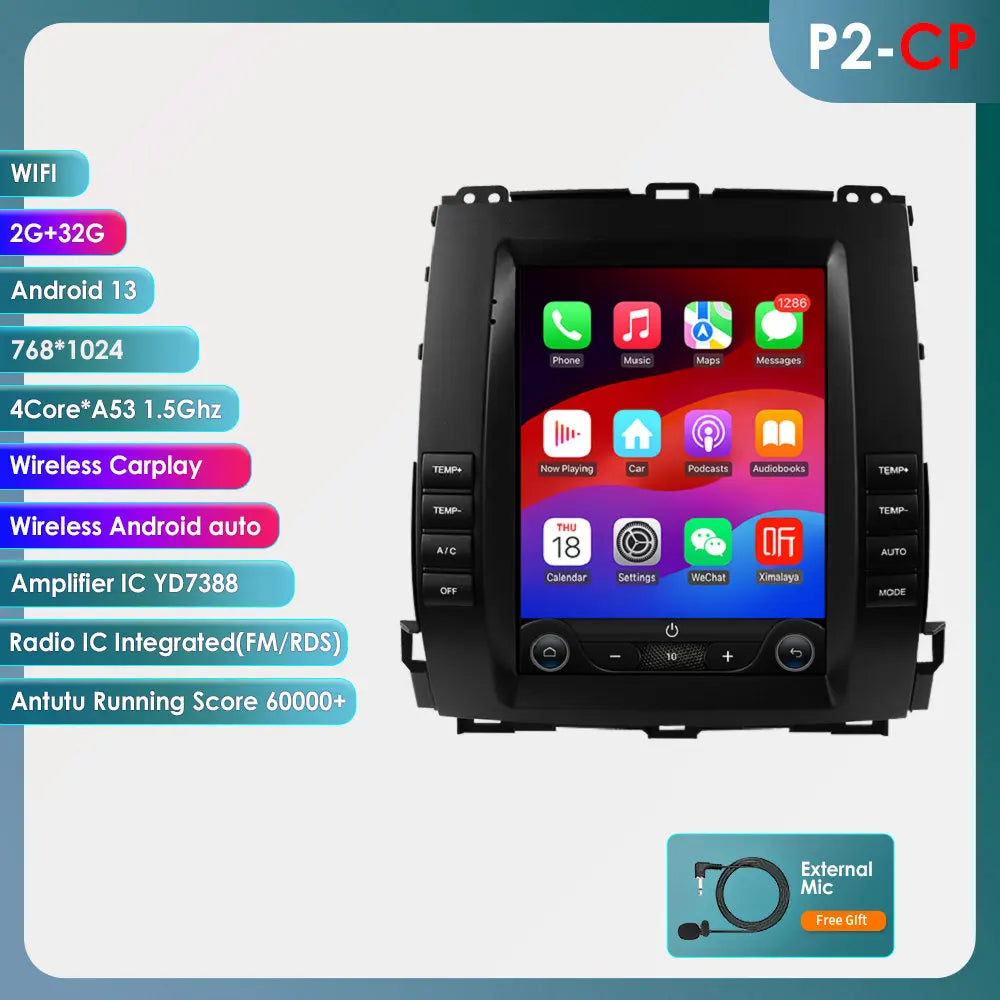 OSSURET Android Car Stereo For Toyota Prado Land Cruiser 120