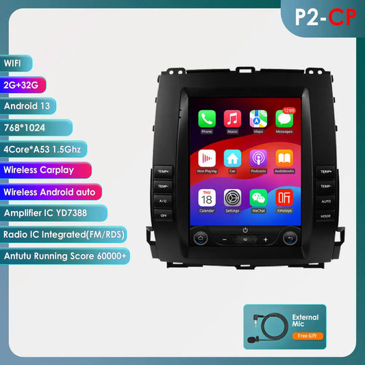 OSSURET Android Car Stereo For Toyota Prado Land Cruiser 120