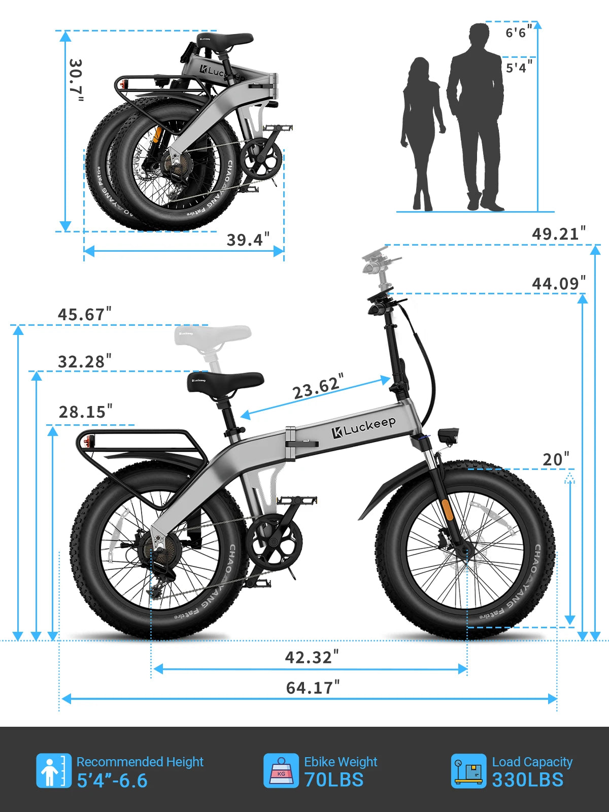 Luckeep X1 Folding Electric Bike With 1000W Peak Motor