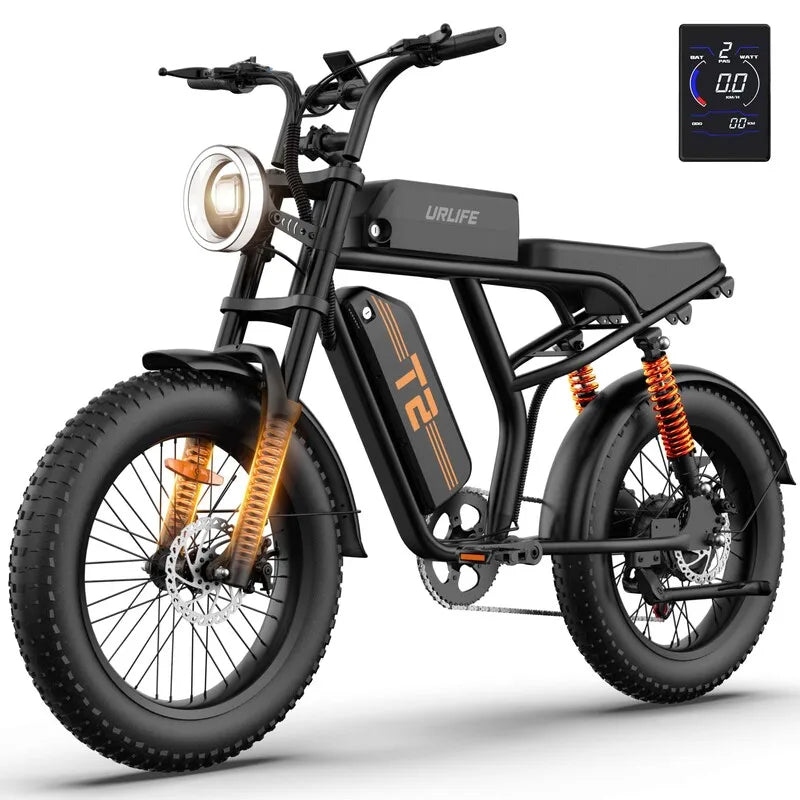 URLIFE 1500W Fat Tire Electric Mountain Bike Removable Battery